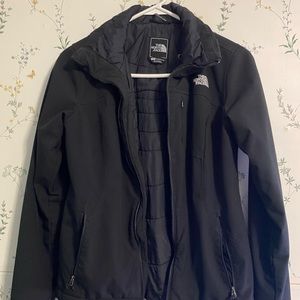 Women’s small black North Face jacket with hood